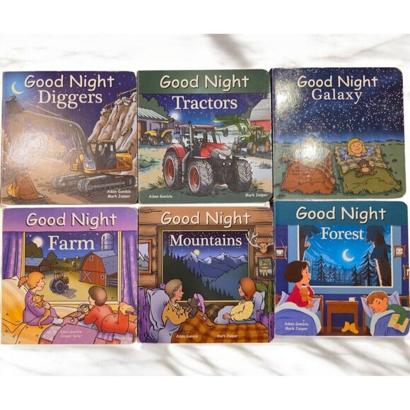 Good Night Board Books Lot Of‎ 6 Tractor Farm Diggers Forest Mts by Adam G - Picture 1 of 9
